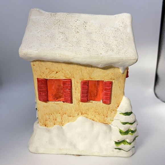 RARE Vintage Christmas Village Snowy House RB Japan Hand Painted Retro 70s MCM - Picture 4 of 16